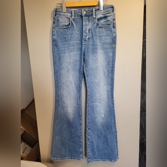 Anthropologie Pilcro Blue Denim Jeans, Button Fly,  Size 27 - Picture 3 of 8